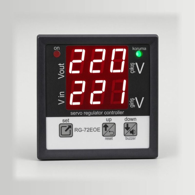 Gerilim korumalı servo regülatör kontrol kartı RG-72EOE, 72x72 mm